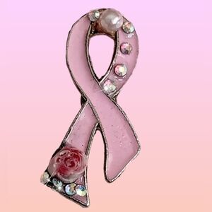Pink Awareness Ribbon Breast Cancer Small Tac Pin